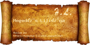 Hegedűs Liliána névjegykártya