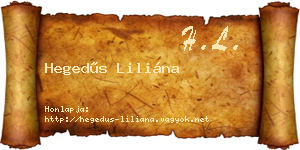 Hegedűs Liliána névjegykártya